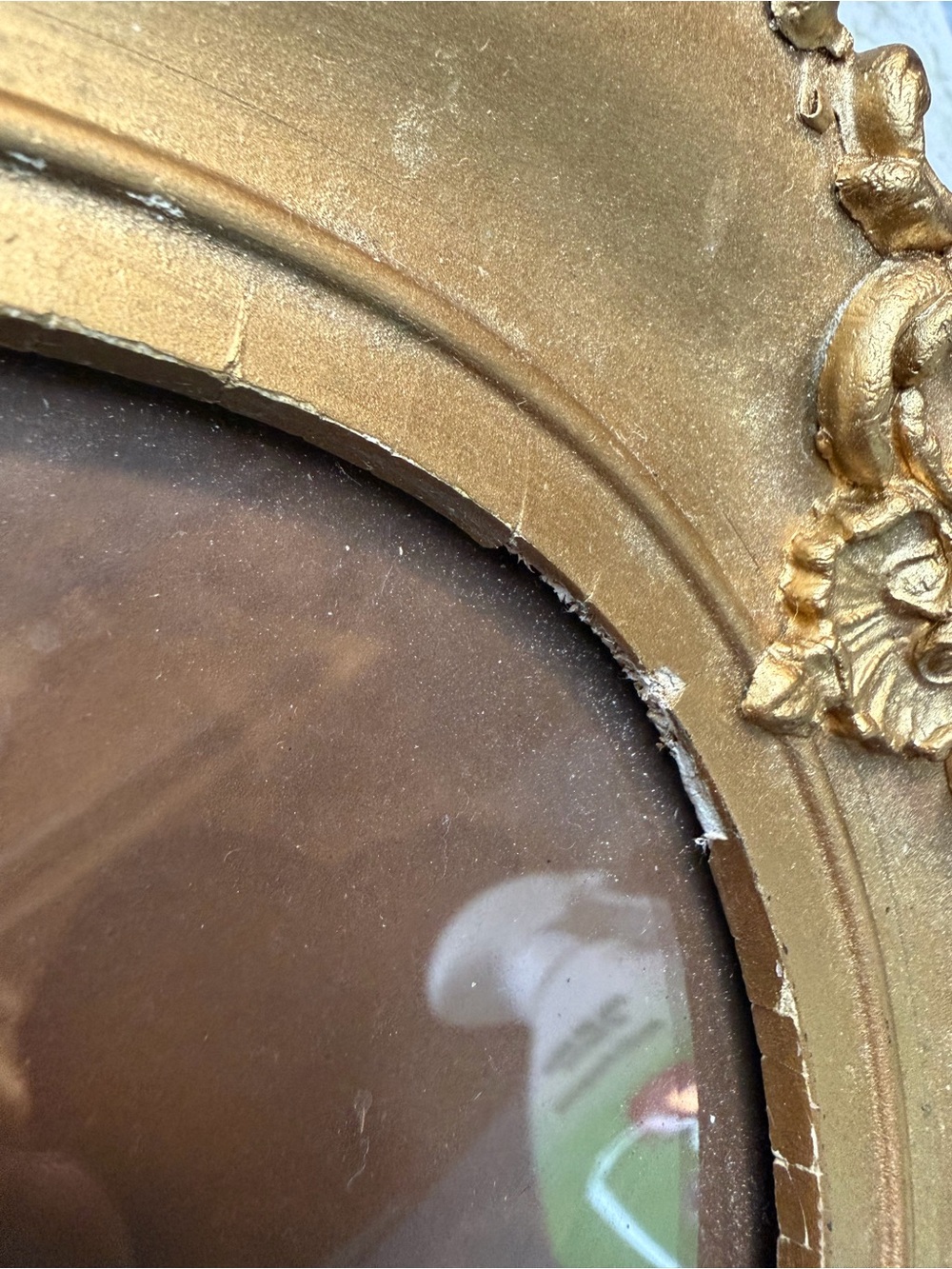 Gold Ornate Oval Picture Frame Beaded Gesso Victorian Edwardian Antique - Picture 8 of 15